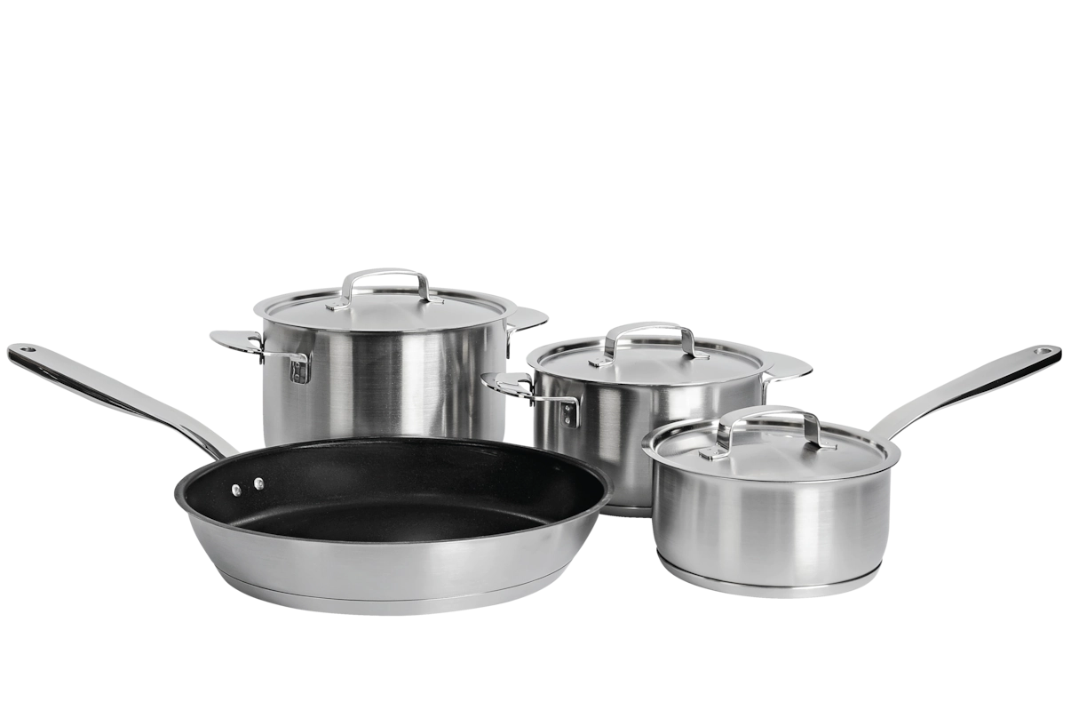 Комплект посуды All Steel с логотипом Miele 4 предмета KMTS 5704-2 Miele купить в Сургуте | Всегда в наличии! | Артикул 11945190 | Официальный сайт